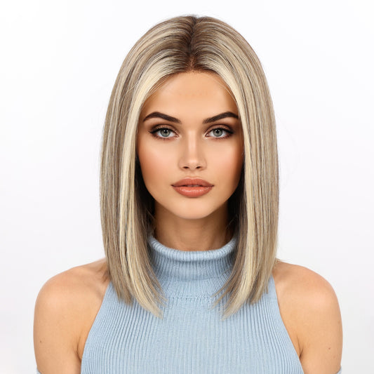 5x6 Lace Front Human Hair Wig,small cap size,Hand-Tied Craft(614-21-4#)