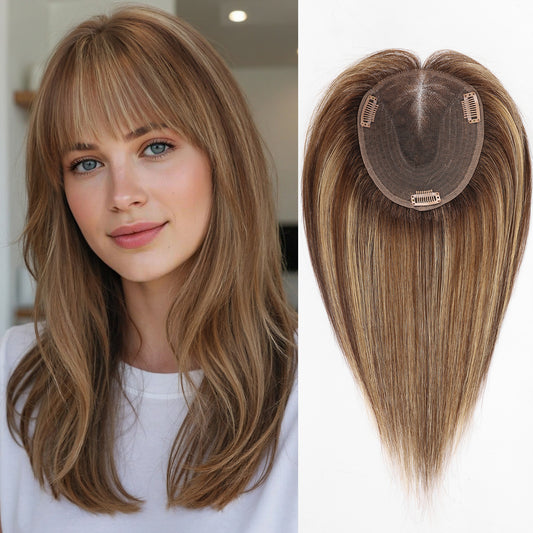 6" × 5" Human Hair Topper for Women with Lace Base