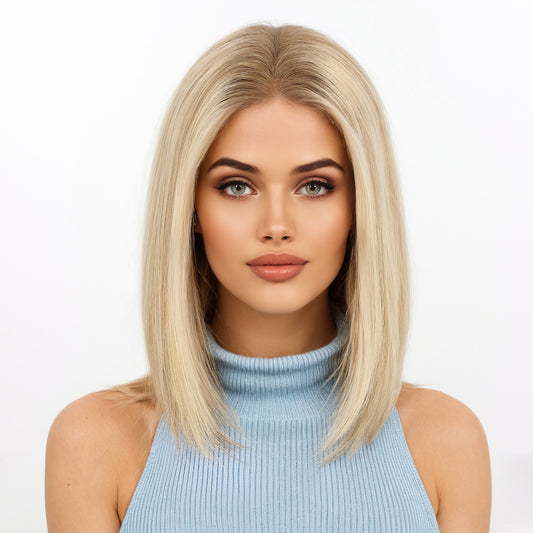 5x6 Lace Front Human Hair Wig，small cap size，Hand-Tied Craft(24-10#)