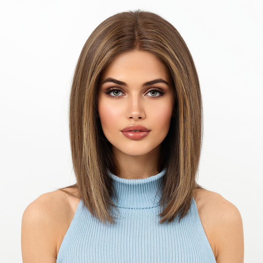 5x6 Lace Front Human Hair Wig，small cap size，Hand-Tied Craft(27-8K#)