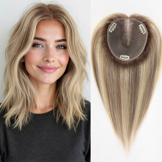 6" × 5" Human Hair Topper for Women with Lace Base